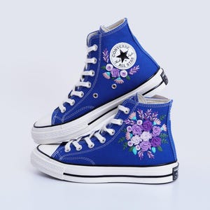 Embroidered Floral Converse Chuck Taylor 1970s: Custom Wedding Shoes