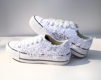 Embroidered Bridal Converse: Low Top Wedding Shoes