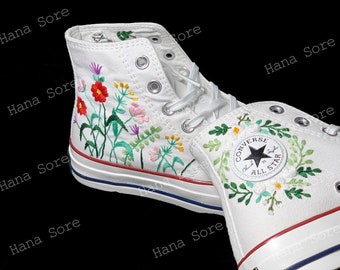 Converse | custom embroidery | embroidered converse | Converse high tops| gifts for her