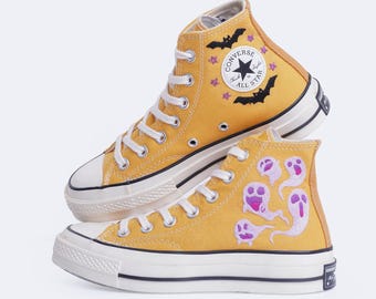 Custom Embroidered Converse: Halloween Ghost Sneakers, Personalized Gift