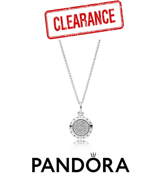 Pandora Signature Two-Tone Logo & Pavé Necklace | Rose Gold-Plated | REEDS  Jewelers