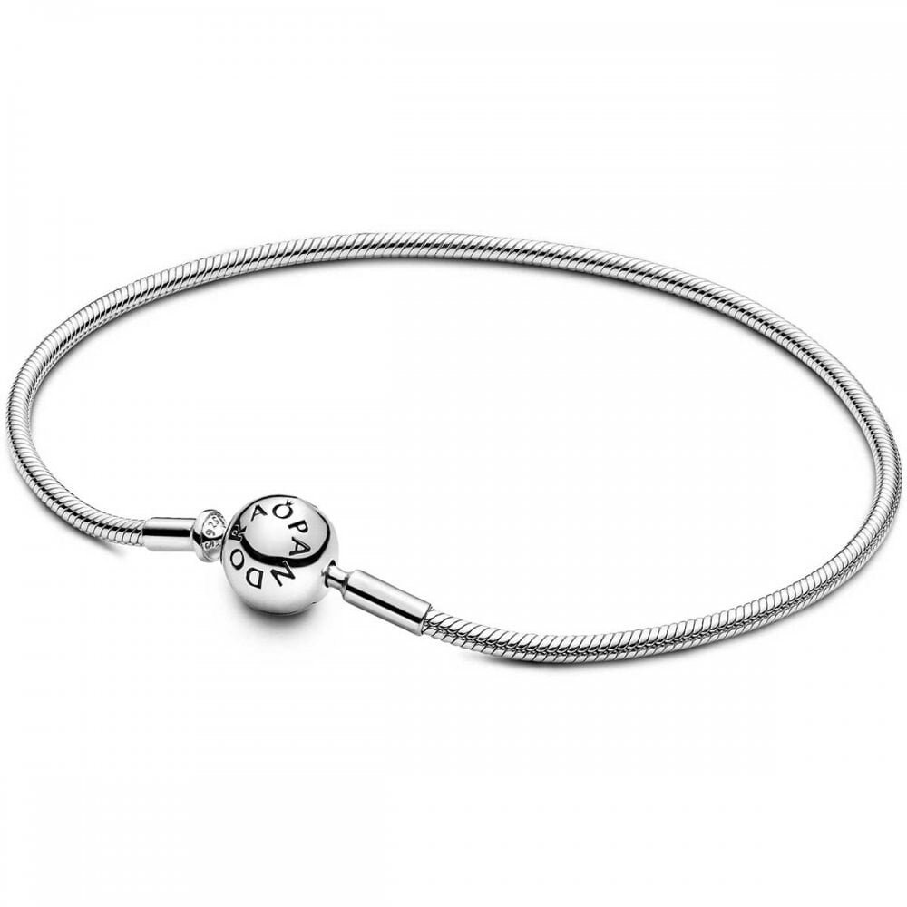 Pandora Essence Thin Bracelet Silver Thin Snake Chain Bracelet Charm