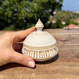One-of-a-kind ceramic box with lid • perfect for home decor, for storing jewelry or small items • handmade