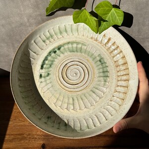 Unique huge ceramic serving plate  • handpainted • hand decorated • handmade • wheel thrown • perfect serving plate