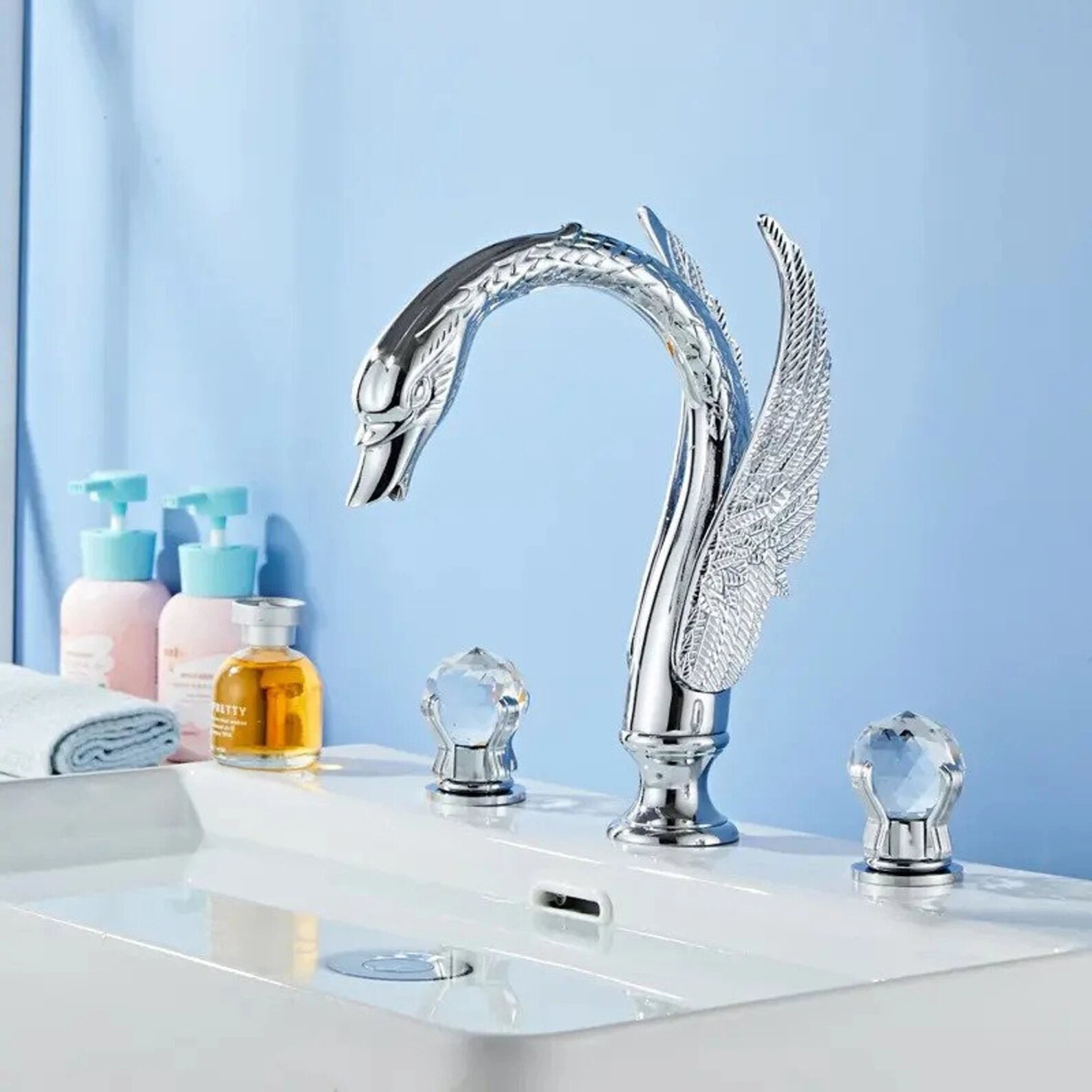 Swan Bathroom Faucet 3 Hole Set for Sink Etsy