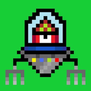 Retro Futuristic Pixel Art Spaceship for 2D Games