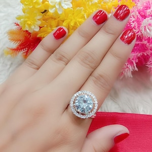 Silver Plated AD CZ Ring: Adjustable Indian Fashion Jewelry