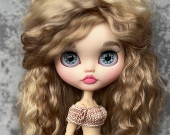 ¡VENDIDO! Blythe Doll Custom, muñeca Blythe OOAK con pelo natural, muñeca para regalo, muñeca con pantalones