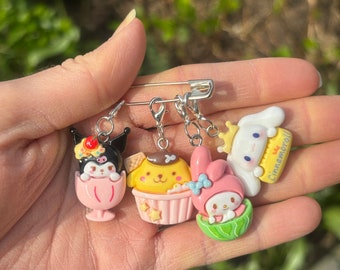 Marcadores de puntos de postre kawaii hechos a mano / Accesorios de crochet y tejido