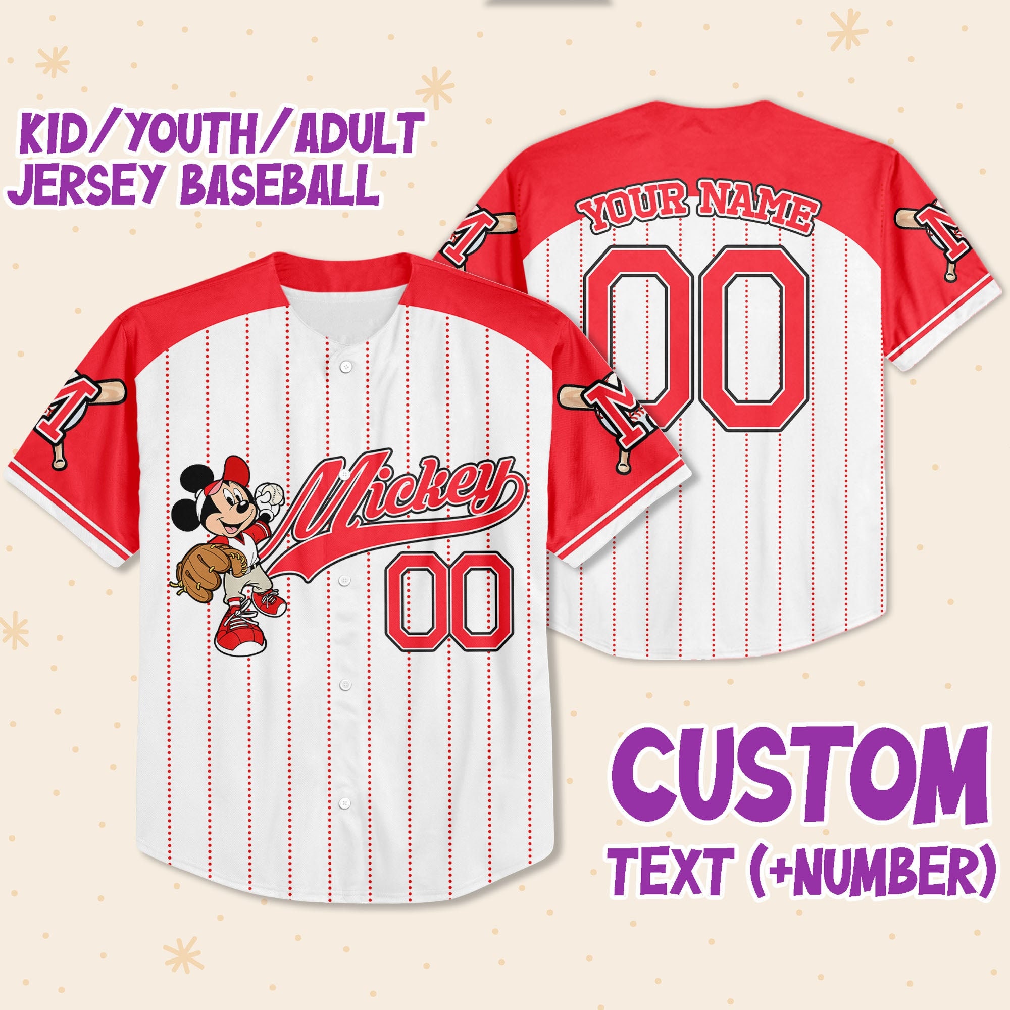 Mickey Mouse x Boston Red Sox Jersey Navy - Scesy