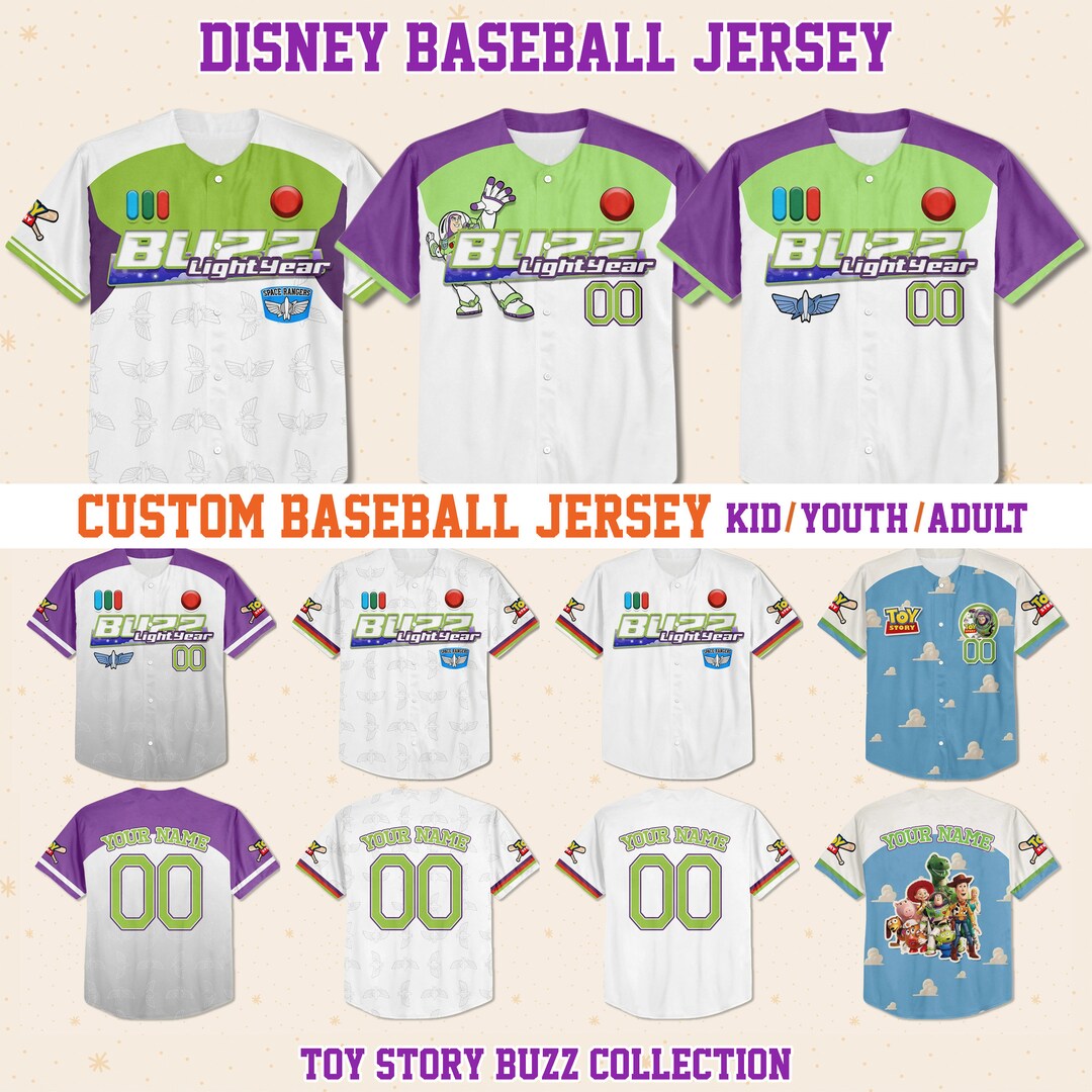Custom Buzz Lightyear Toy Story Baseball Jersey Team Disney Etsy