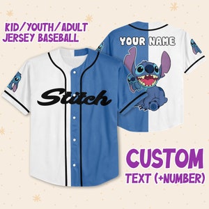 Milwaukee Brewers Lilo & Stitch Jersey Baseball Shirt Navy Custom Number  And Name - Banantees