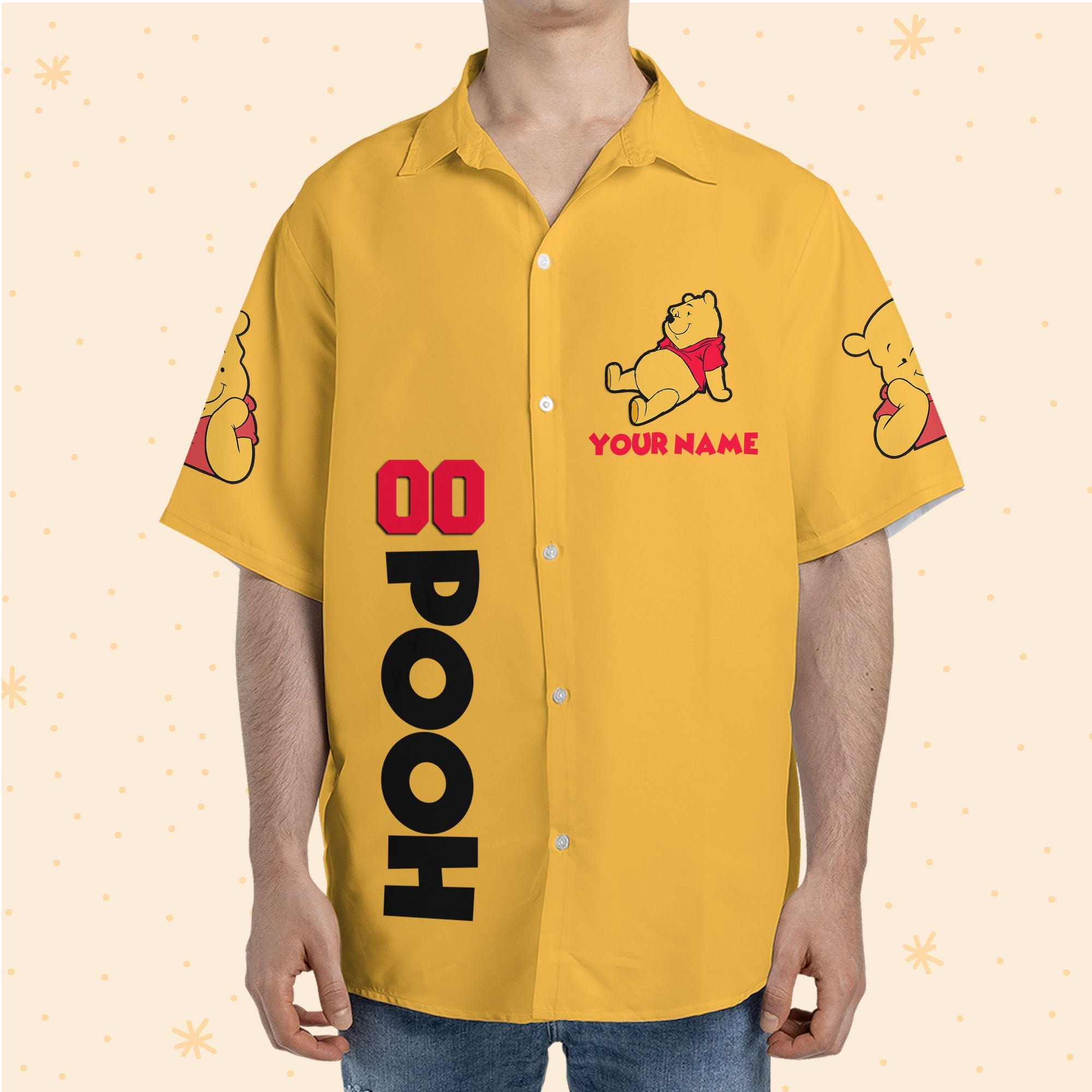 Discover Personalize Pooh Yellow Red Hawaiian