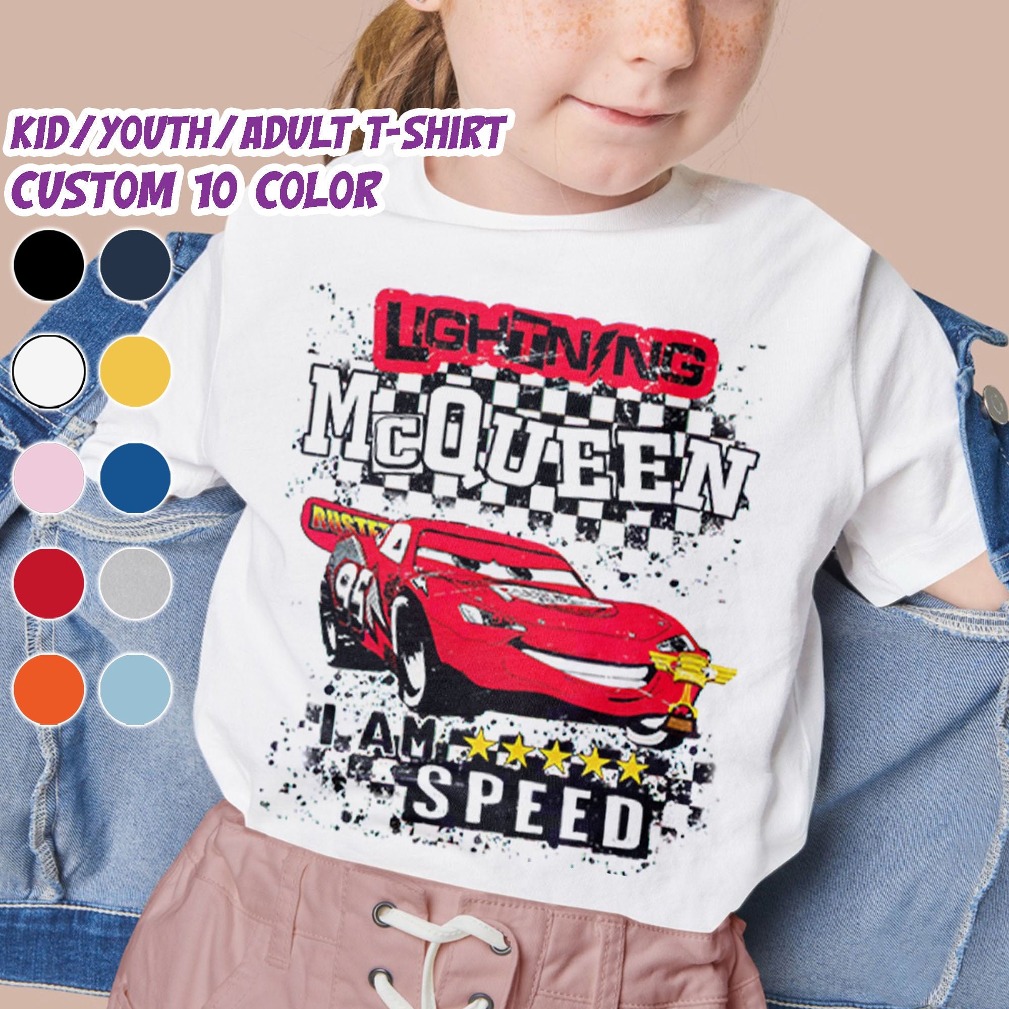 Disney's Cars - Lightning McQueen Think Fast - Toddler And Youth Girls  Short Sleeve Graphic T-Shirt 