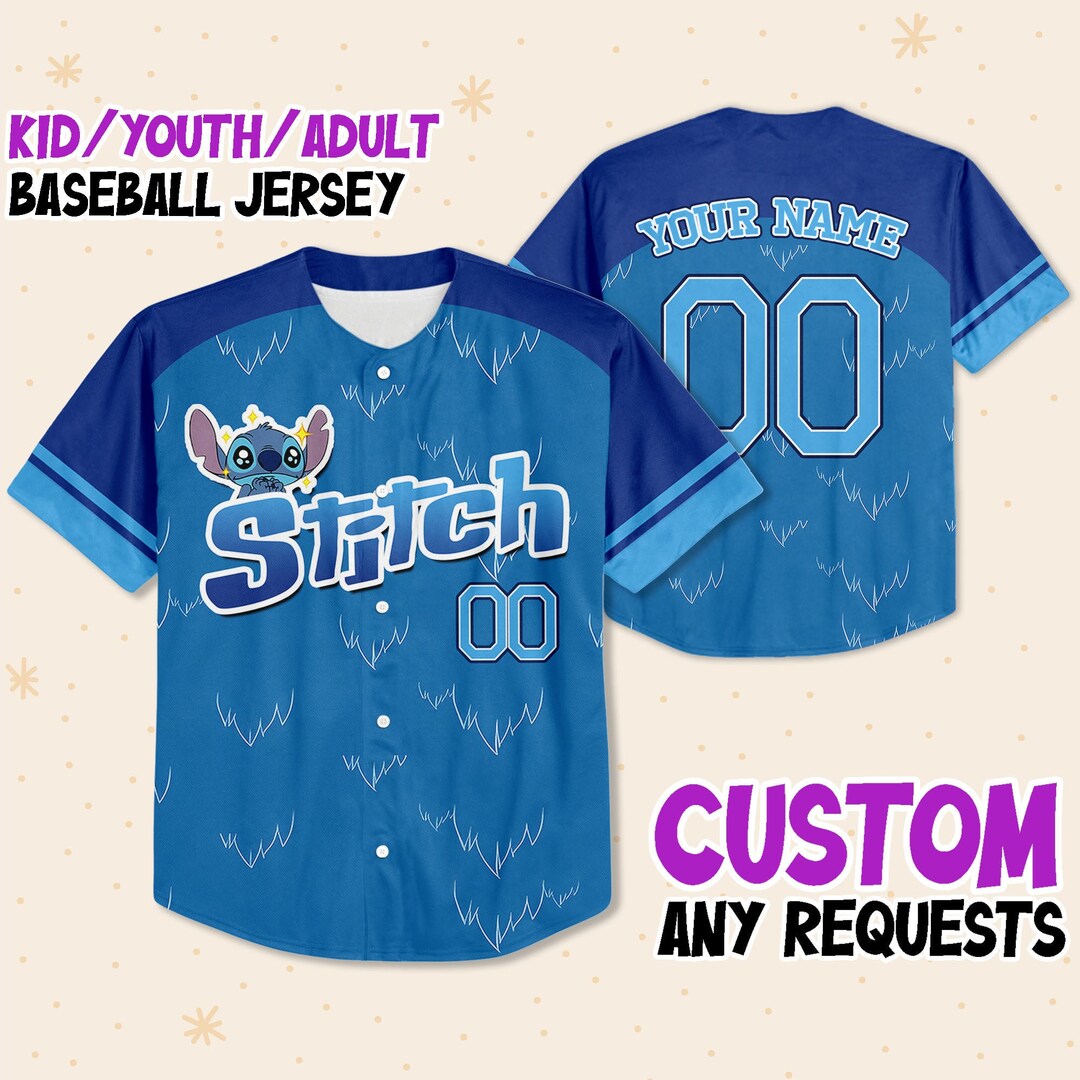 Custom Lilo and Stitch Blue Jersey Custom Disney Jersey Gift Etsy
