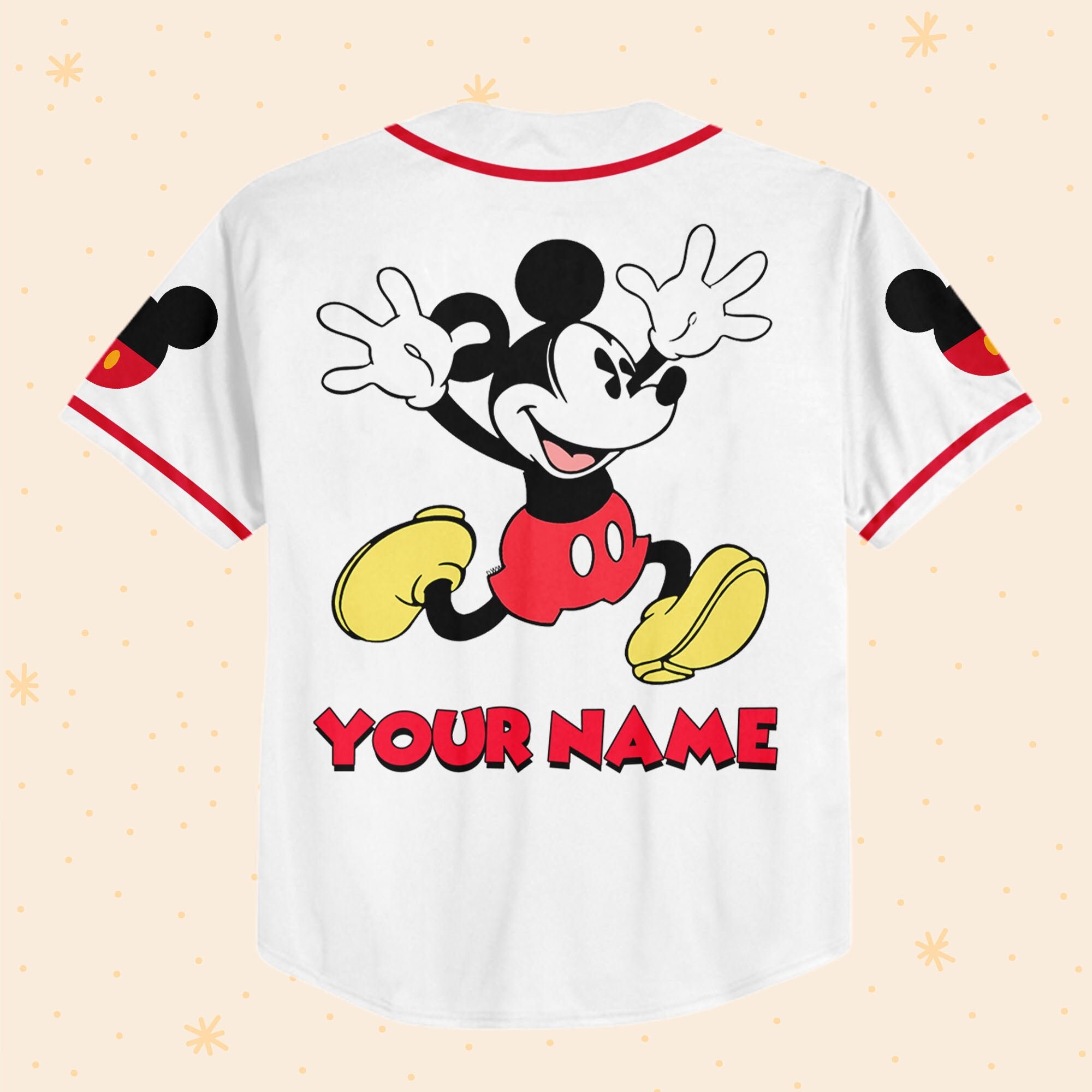 Discover Personalize Jersey Mickey Lucky Baseball Jersey, Disney Baseball Jersey