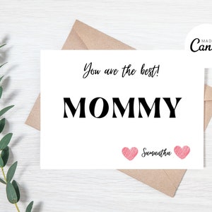 Cartão de agradecimento mamãe, cartão de agradecimento papai, cartão de agradecimento Canva, download instantâneo, cartão de agradecimento aos pais, modelo de cartão de agradecimento