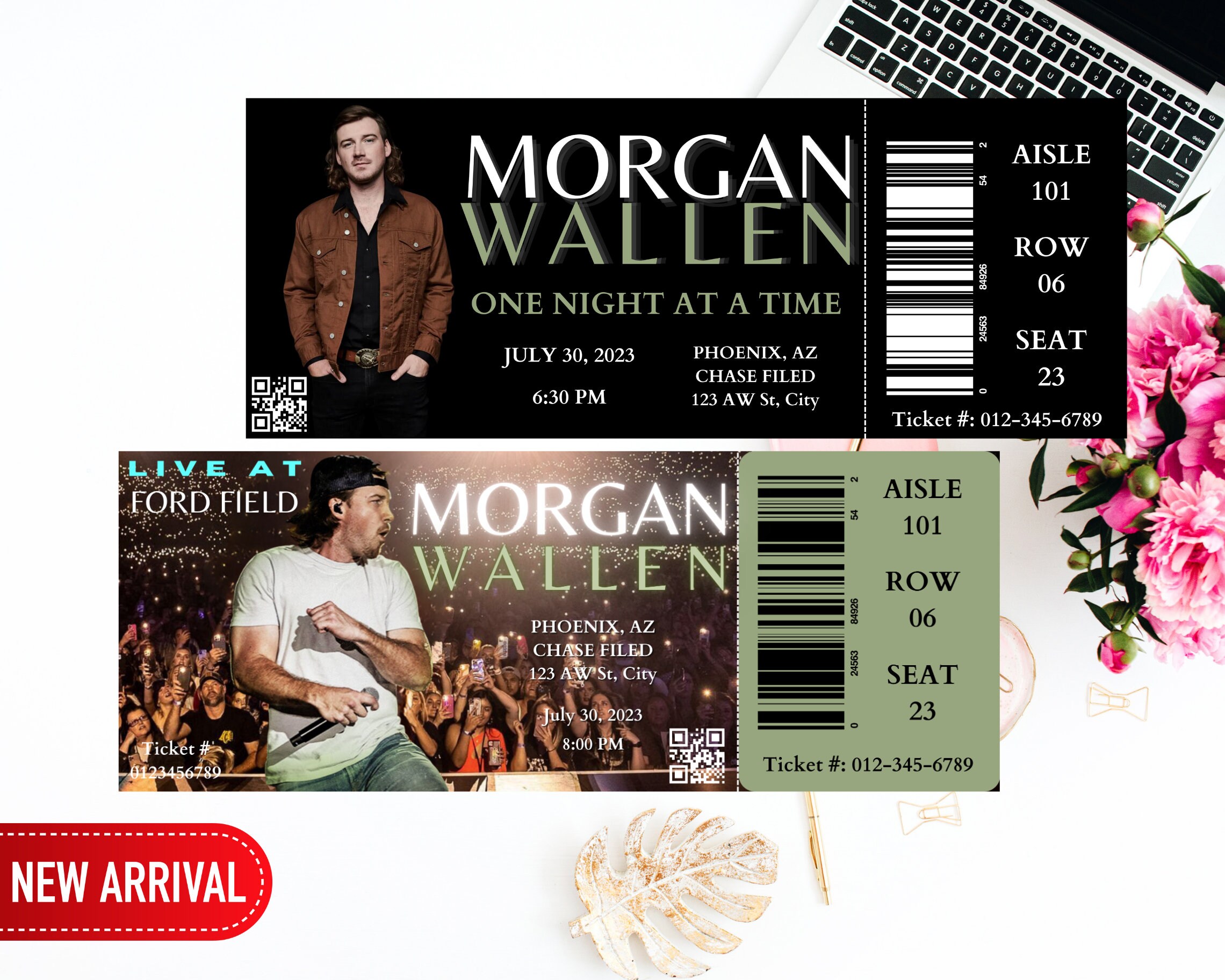 Editable Wallen Concert Ticket Template Concert Ticket Gift