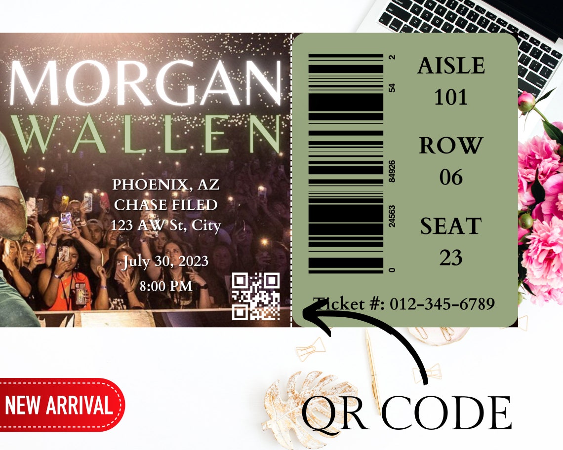 Editable Wallen Concert Ticket Template Concert Ticket Gift