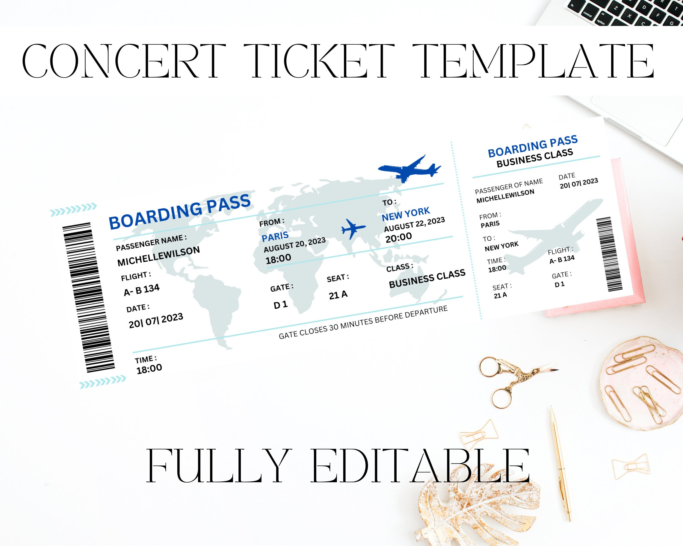 Editable Surprise Trip Ticket, Surprise Boarding Coupon Pass, Event ...