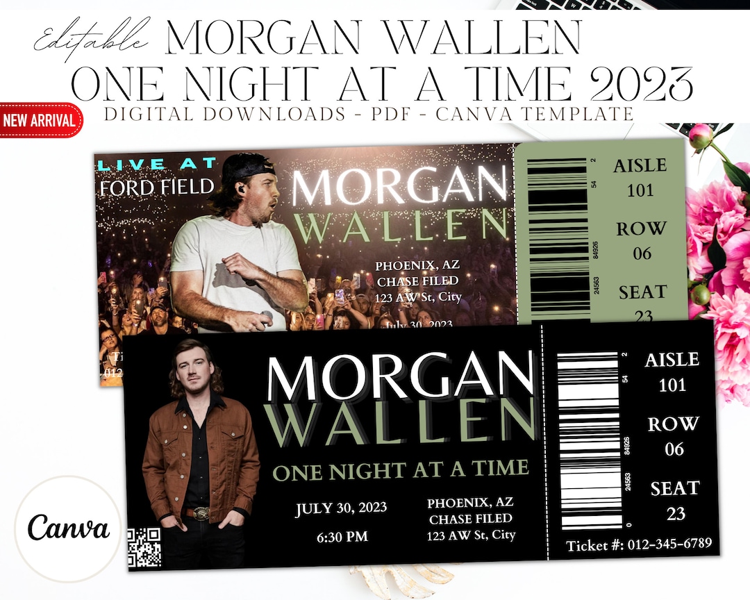 Editable Wallen Concert Ticket Template Concert Ticket Gift Event Ticket Editable Custom