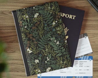 Enchanted Forest Passport Wallet - Cottagecore Fern Yule Solstice Vegan Leather Passport Cover