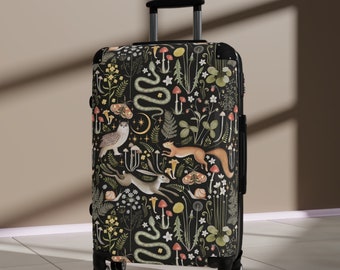 Woodland Suitcase - Dark Forest Animal Magical Enchanted Forest Luggage Travel Accessory Womens Suitcase With Wheels