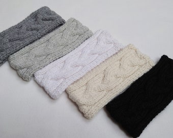 Cable knitted headband hand knit chunky ear warmer choose color