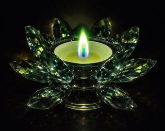 Green Flame Tea Lights 3-Pack – Real Colored Fire, Novelty Holiday Decor