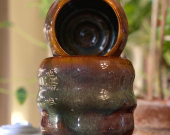 The Olivia - in Aura - hand-thrown wavy ceramic vessel