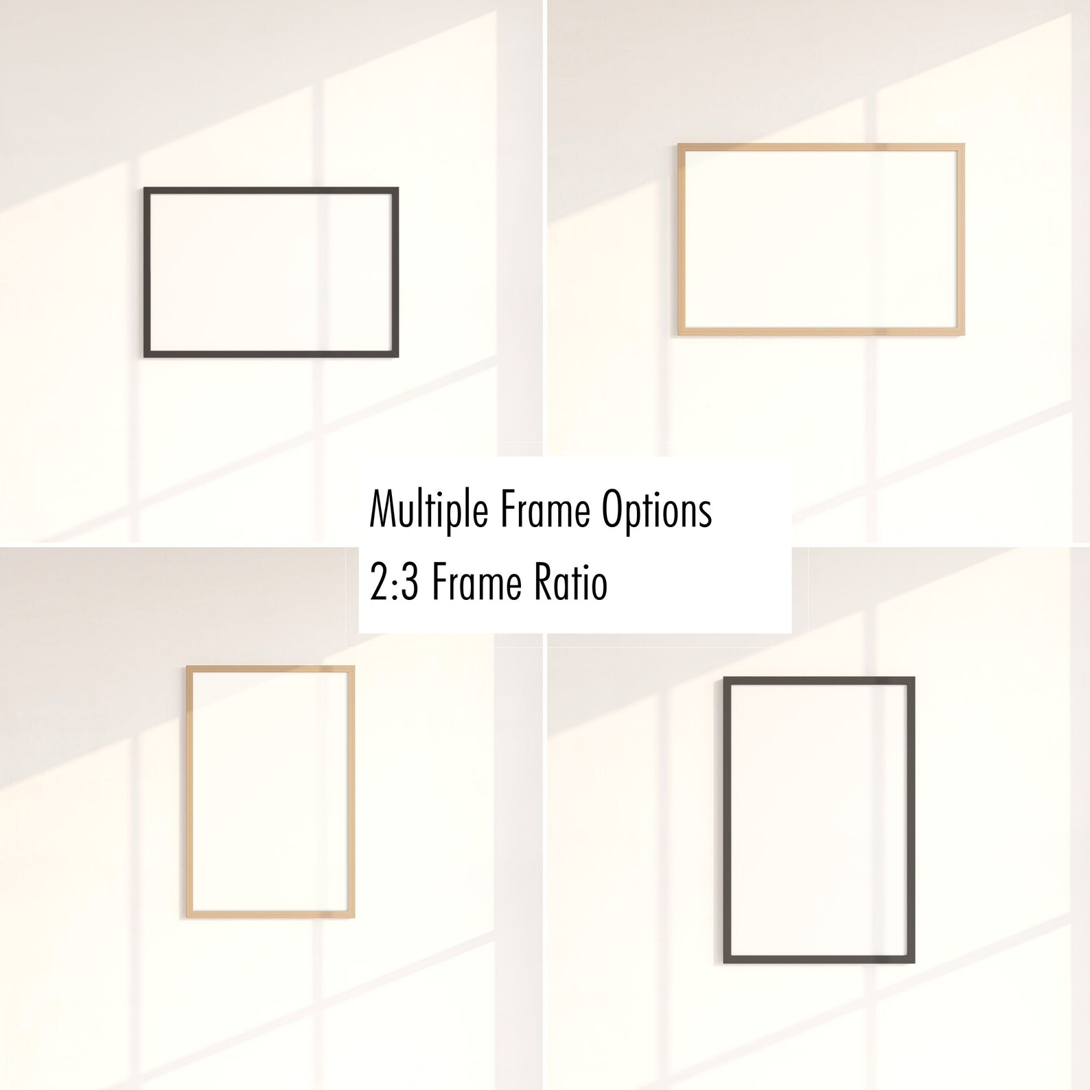 2:3 Ratio 16 Frame Mockup Bundle CANVA PSD Black Frame Option Wood ...