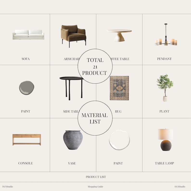 Shopping List Material List Moodboard, Modern Transitional, Shop the ...