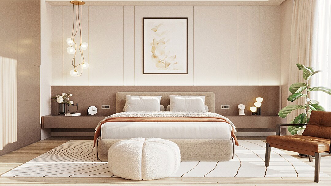 Bedroom Interior Design and 3D Model and Realistic Rendering Online