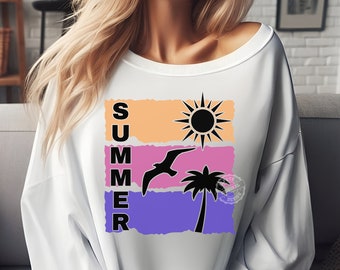 Retro Summer Vibes SVG PNG, Tropisches Stranddesign (Digitaler Download)