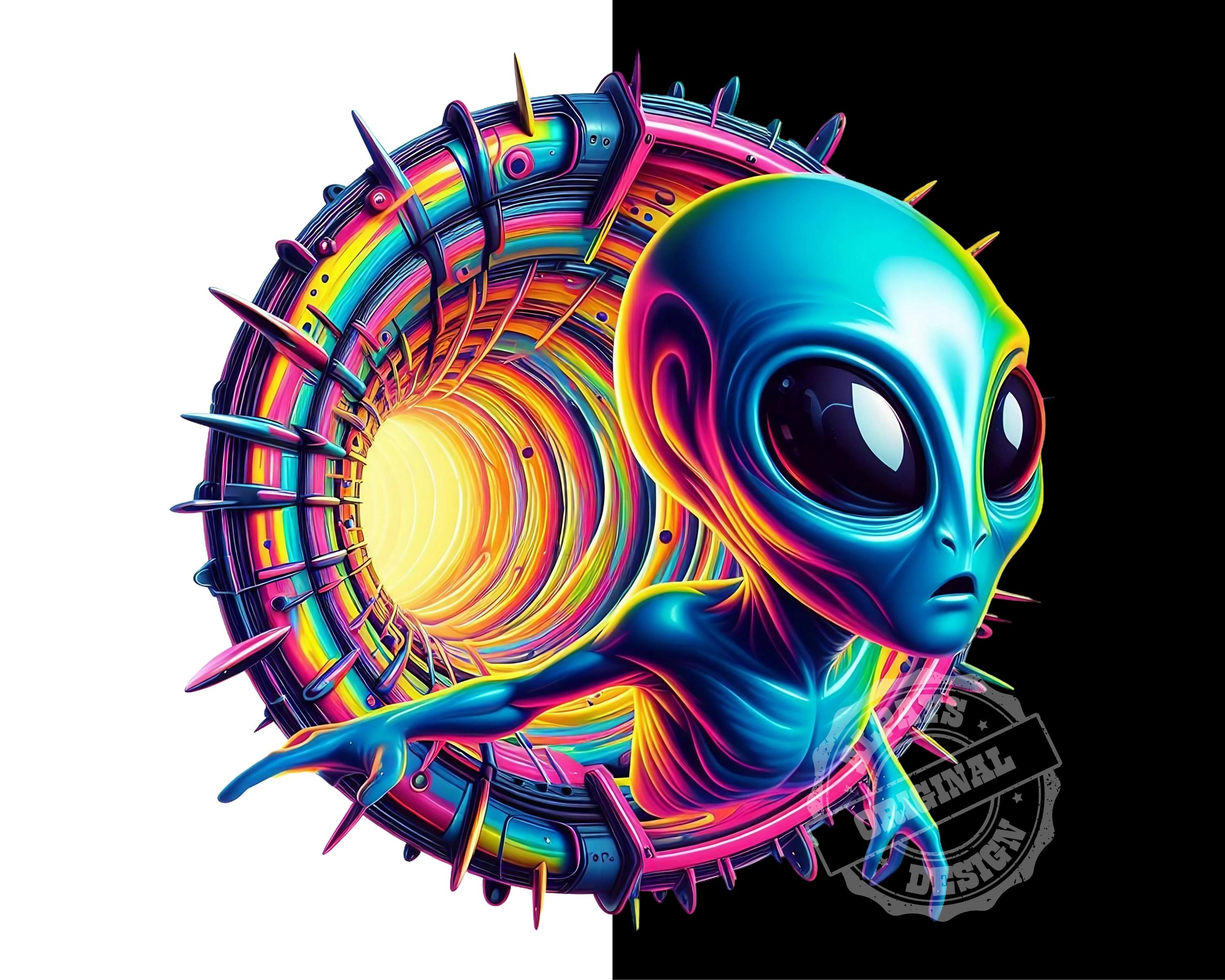 Blue Alien Shirt Design, Colorful PNG, Sublimation Designs (digital ...