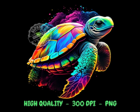 Colorful Turtle PNG File, Sublimation and DTF Prints
