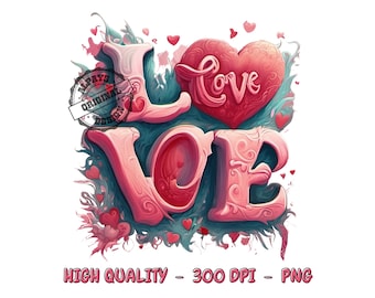 Love Shirt PNG File: Valentine's Sublimation Design (Digital Download)
