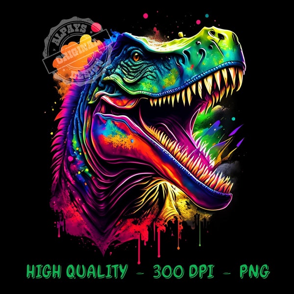 Colorful dinosaur - png files for sublimation - dtf - shirt sublimation - digital print - digital Download - Printable   - 300dpi - png