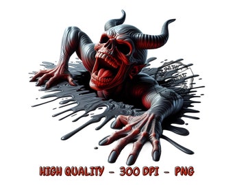 Graffiti Devil PNG, T-Shirt Sublimation Design (Digital Download)