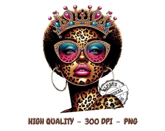 Leopard Queen, png, sublimatieontwerp, shirtontwerpen (digitale download)