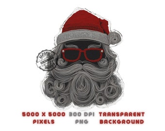 Trendy Santa PNG, Sublimation Design (Digital Download)