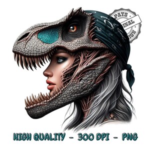 Dinosaur Girl PNG Images, Dinosaur With Bandana, Cool Dinosaur PNG Files For Sublimation, Dinosaur PNG For Shirt, Cool Girl, Dinosaur Shirt