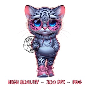 Cute pink leopard girl png, 300 dpi png, shirt designs, png files for sublimation, leopard girl designs, leopard png