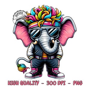 Colorful elephant png for shirt, png files for sublimation, elephant shirt png, shirt designs, dtf designs, cute   elephant png