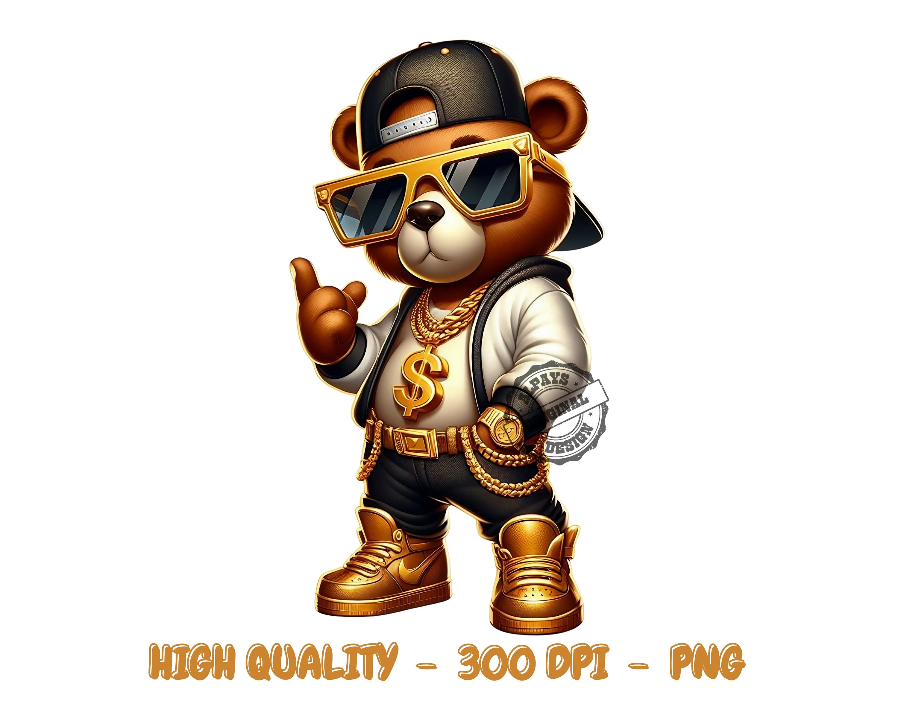 Pink Rapper Bear Hip Hop Teddy Bear PNG, Rapper Shirt Design (digital Download) - Etsy