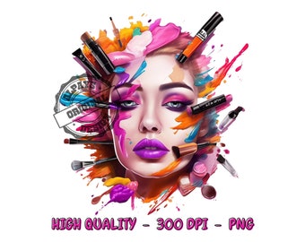 Makeup Shirt PNG: Streetwear Sublimation Design (Digital Download)
