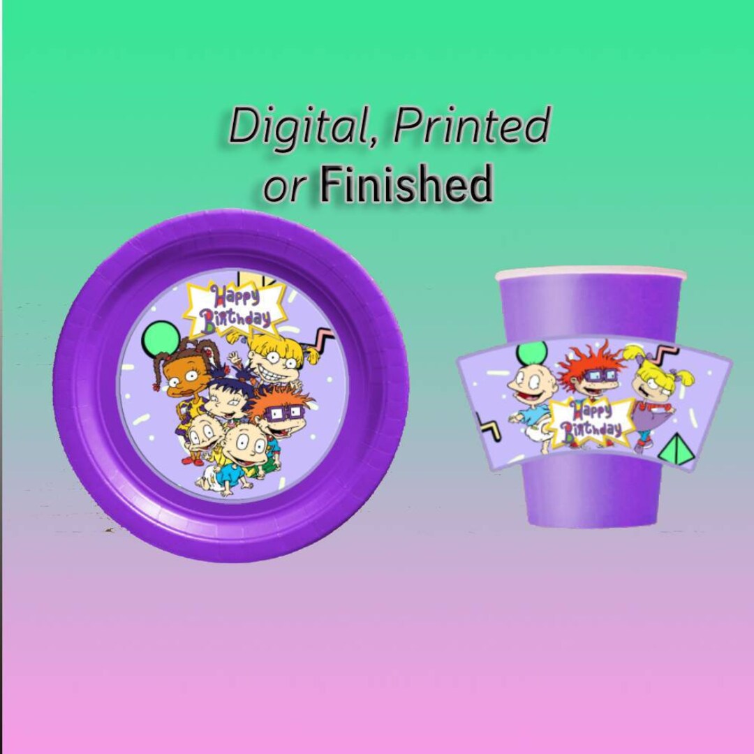 Rugrats Plates and Cups Labels Digital Printed and Finished Etsy