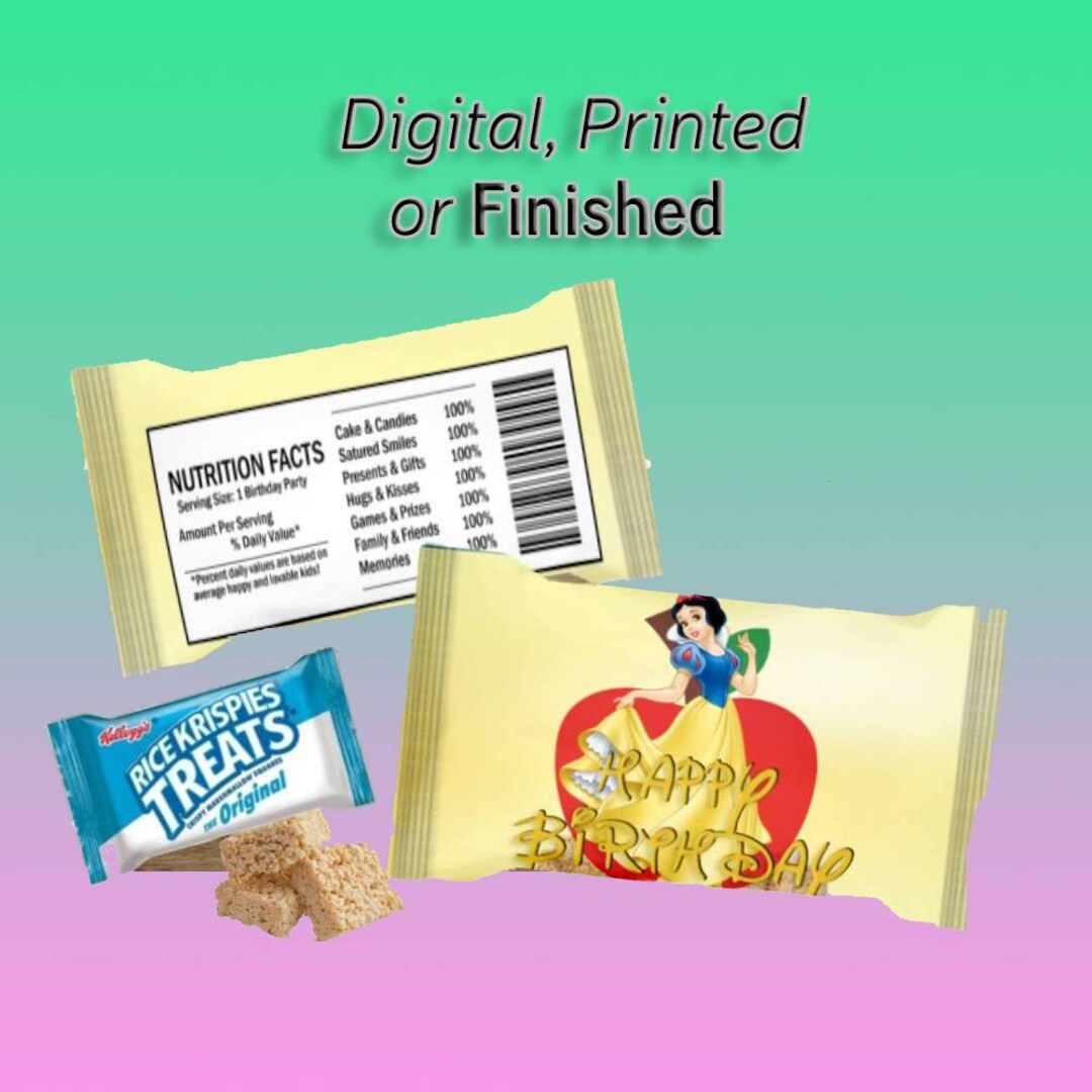 Snow White Rice Krispies Labels Digital Printed or Finished Etsy