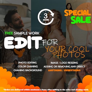 Artistic Editing for Cool Photos, Photo Edit, Retouching, Photoshop Service, Custom Image, Remove Person From Photo, Combine Photos, Editing