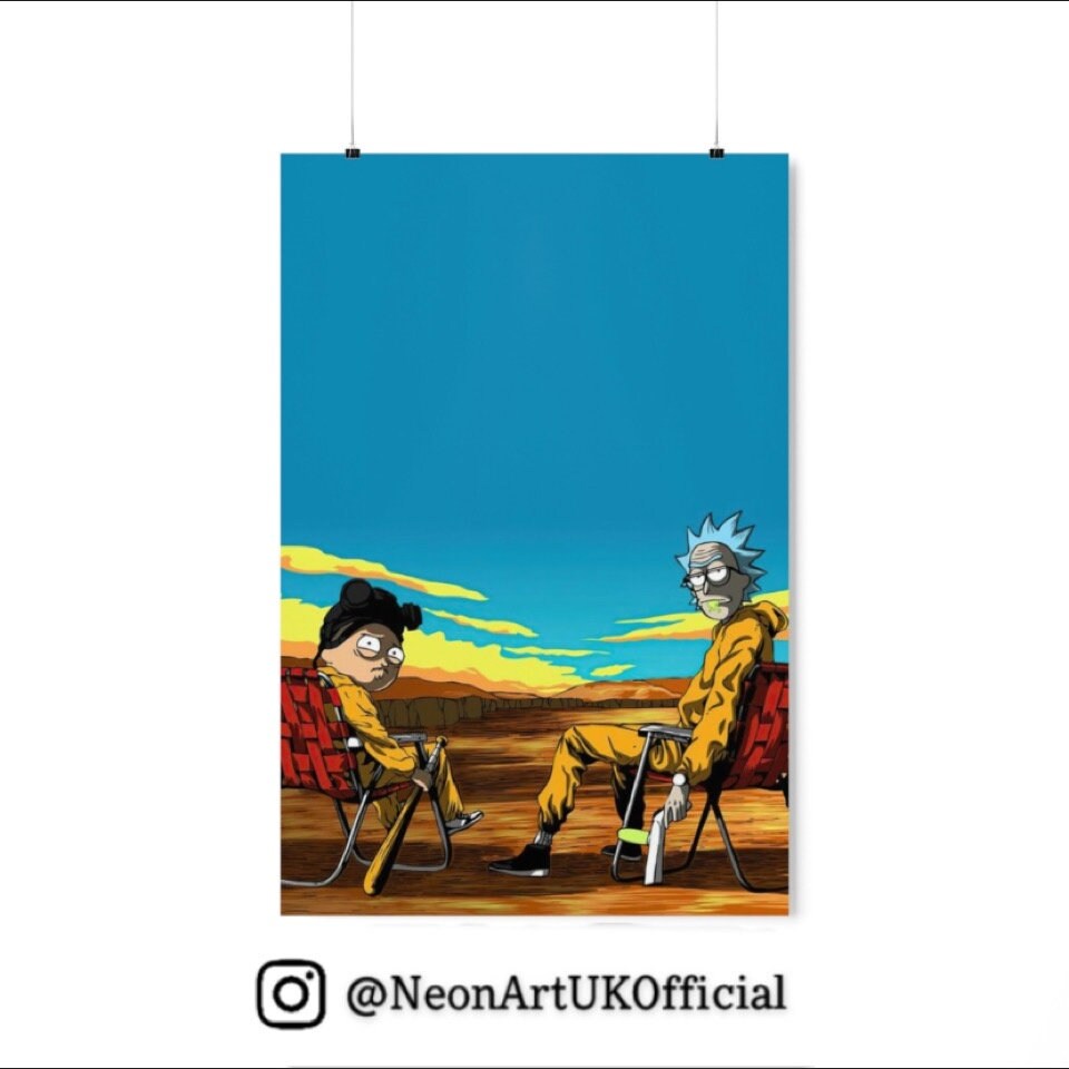 Rick and Morty Breaking Bad - High Quality Premium Poster Print